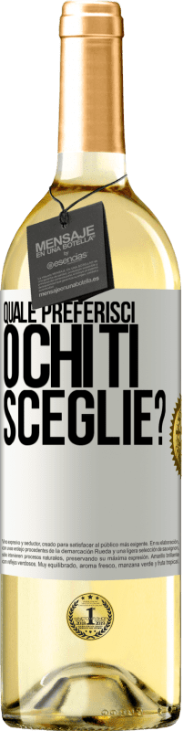 29,95 € Spedizione Gratuita | Vino bianco Edizione WHITE quale preferisci o chi ti sceglie? Etichetta Bianca. Etichetta personalizzabile Vino giovane Raccogliere 2024 Verdejo