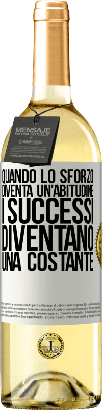 29,95 € Spedizione Gratuita | Vino bianco Edizione WHITE Quando lo sforzo diventa un'abitudine, i successi diventano una costante Etichetta Bianca. Etichetta personalizzabile Vino giovane Raccogliere 2025 Verdejo
