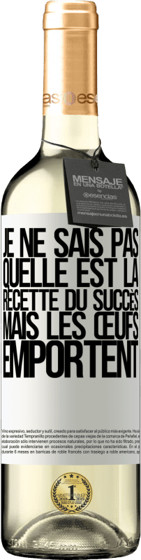 29,95 € Envoi gratuit | Vin blanc Édition WHITE Je ne sais pas quelle est la recette du succès. Mais les œufs emportent Étiquette Blanche. Étiquette personnalisable Vin jeune Récolte 2024 Verdejo