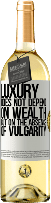 29,95 € 送料無料 | 白ワイン WHITEエディション 贅沢は富に依存するのではなく、下品さの欠如に依存する ホワイトラベル. カスタマイズ可能なラベル 若いワイン 収穫 2025 Verdejo