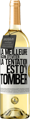 29,95 € Envoi gratuit | Vin blanc Édition WHITE La meilleure façon d'éviter la tentation est d'y tomber Étiquette Blanche. Étiquette personnalisable Vin jeune Récolte 2023 Verdejo