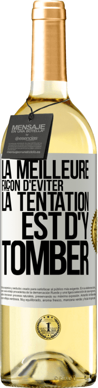 29,95 € Envoi gratuit | Vin blanc Édition WHITE La meilleure façon d'éviter la tentation est d'y tomber Étiquette Blanche. Étiquette personnalisable Vin jeune Récolte 2024 Verdejo