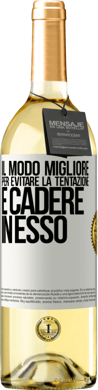 29,95 € Spedizione Gratuita | Vino bianco Edizione WHITE Il modo migliore per evitare la tentazione è cadere in esso Etichetta Bianca. Etichetta personalizzabile Vino giovane Raccogliere 2024 Verdejo