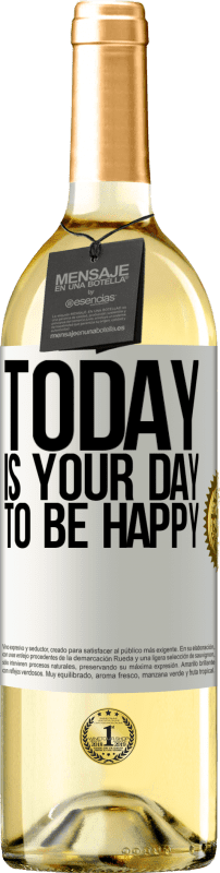 29,95 € Бесплатная доставка | Белое вино Издание WHITE Сегодня ты должен быть счастлив Белая этикетка. Настраиваемая этикетка Молодое вино Урожай 2023 Verdejo