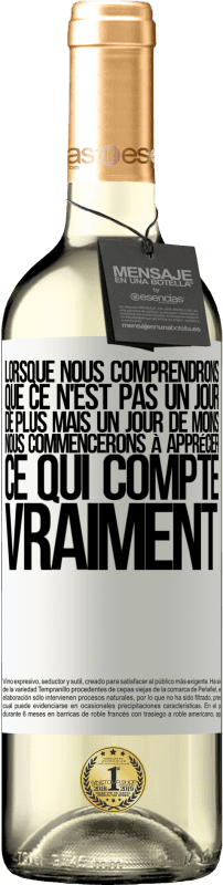 29,95 € Envoi gratuit | Vin blanc Édition WHITE Lorsque nous comprendrons que ce n'est pas un jour de plus mais un jour de moins, nous commencerons à apprécier ce qui Étiquette Blanche. Étiquette personnalisable Vin jeune Récolte 2024 Verdejo