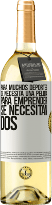 29,95 € Envío gratis | Vino Blanco Edición WHITE Para muchos deportes se necesita una pelota. Para emprender, se necesitan dos Etiqueta Blanca. Etiqueta personalizable Vino joven Cosecha 2024 Verdejo