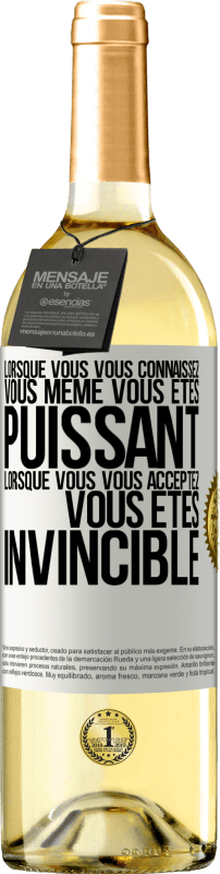 29,95 € Envoi gratuit | Vin blanc Édition WHITE Lorsque vous vous connaissez vous même vous êtes puissant. Lorsque vous vous acceptez vous êtes invincible Étiquette Blanche. Étiquette personnalisable Vin jeune Récolte 2024 Verdejo