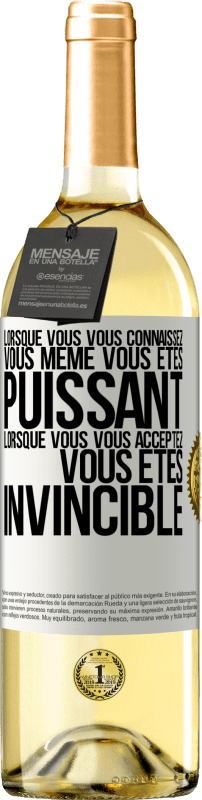 29,95 € Envoi gratuit | Vin blanc Édition WHITE Lorsque vous vous connaissez vous même vous êtes puissant. Lorsque vous vous acceptez vous êtes invincible Étiquette Blanche. Étiquette personnalisable Vin jeune Récolte 2025 Verdejo
