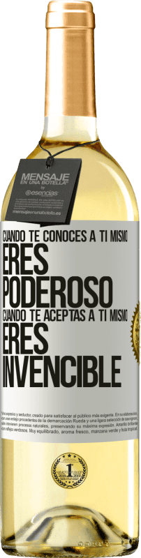 29,95 € Envío gratis | Vino Blanco Edición WHITE Cuando te conoces a ti mismo, eres poderoso. Cuando te aceptas a ti mismo, eres invencible Etiqueta Blanca. Etiqueta personalizable Vino joven Cosecha 2024 Verdejo