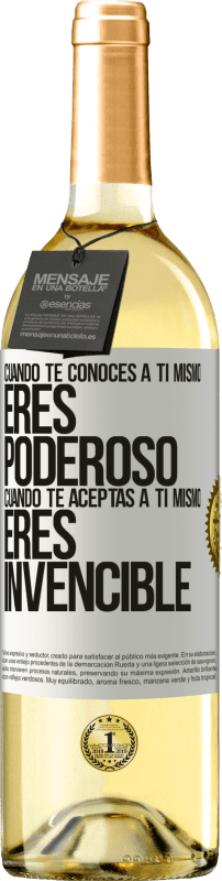 29,95 € Envío gratis | Vino Blanco Edición WHITE Cuando te conoces a ti mismo, eres poderoso. Cuando te aceptas a ti mismo, eres invencible Etiqueta Blanca. Etiqueta personalizable Vino joven Cosecha 2025 Verdejo