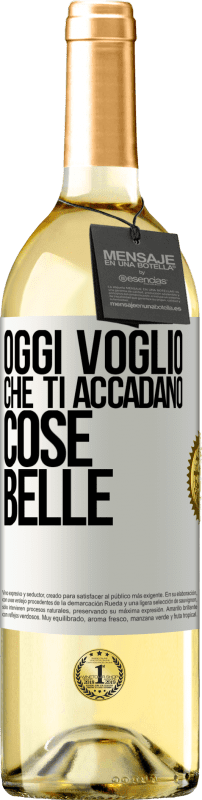 29,95 € Spedizione Gratuita | Vino bianco Edizione WHITE Oggi voglio che ti accadano cose belle Etichetta Bianca. Etichetta personalizzabile Vino giovane Raccogliere 2024 Verdejo