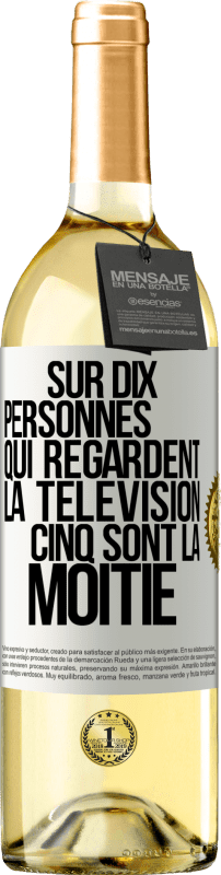 29,95 € Envoi gratuit | Vin blanc Édition WHITE Sur dix personnes qui regardent la télévision cinq sont la moitié Étiquette Blanche. Étiquette personnalisable Vin jeune Récolte 2024 Verdejo