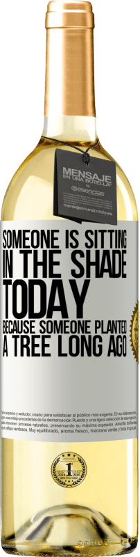 29,95 € Free Shipping | White Wine WHITE Edition Someone is sitting in the shade today, because someone planted a tree long ago White Label. Customizable label Young wine Harvest 2023 Verdejo