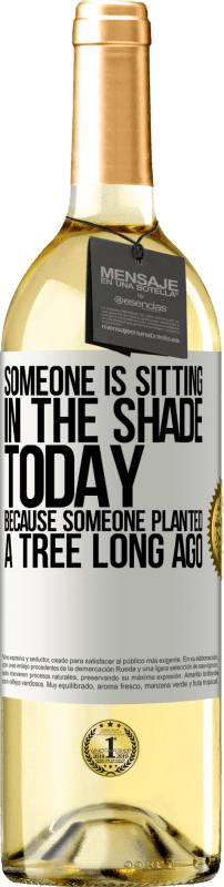 29,95 € Free Shipping | White Wine WHITE Edition Someone is sitting in the shade today, because someone planted a tree long ago White Label. Customizable label Young wine Harvest 2024 Verdejo