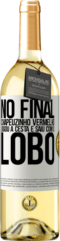 29,95 € Envio grátis | Vinho branco Edição WHITE No final, Chapeuzinho Vermelho jogou a cesta e saiu com o lobo Etiqueta Branca. Etiqueta personalizável Vinho jovem Colheita 2024 Verdejo