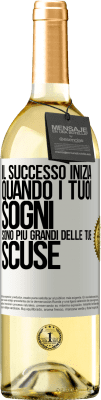 29,95 € Spedizione Gratuita | Vino bianco Edizione WHITE Il successo inizia quando i tuoi sogni sono più grandi delle tue scuse Etichetta Bianca. Etichetta personalizzabile Vino giovane Raccogliere 2024 Verdejo