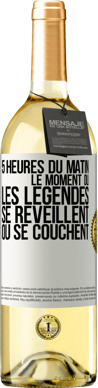 29,95 € Envoi gratuit | Vin blanc Édition WHITE 5 heures du matin. Le moment où les légendes se réveillent ou se couchent Étiquette Blanche. Étiquette personnalisable Vin jeune Récolte 2024 Verdejo