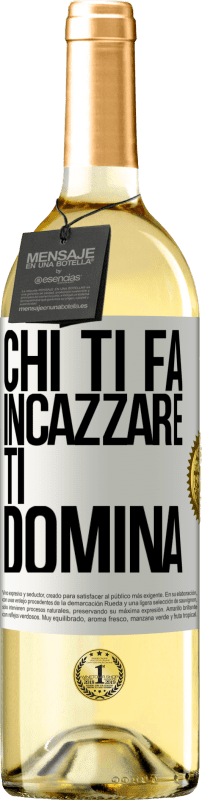 29,95 € Spedizione Gratuita | Vino bianco Edizione WHITE Chi ti fa incazzare, ti domina Etichetta Bianca. Etichetta personalizzabile Vino giovane Raccogliere 2024 Verdejo