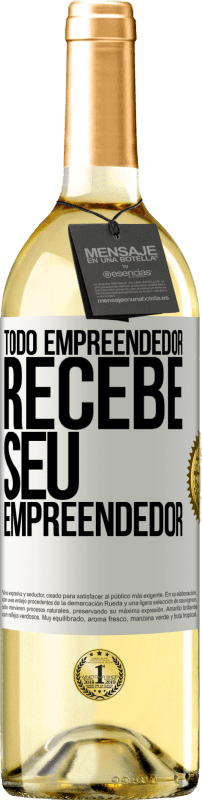 29,95 € Envio grátis | Vinho branco Edição WHITE Todo empreendedor recebe seu empreendedor Etiqueta Branca. Etiqueta personalizável Vinho jovem Colheita 2024 Verdejo