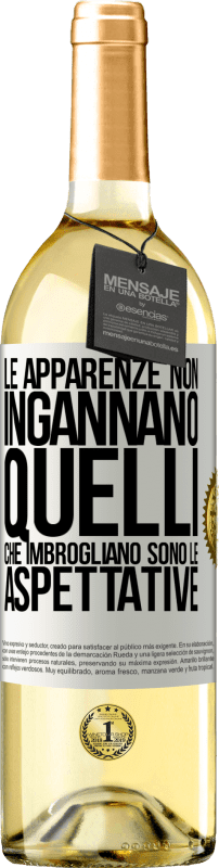 29,95 € Spedizione Gratuita | Vino bianco Edizione WHITE Le apparenze non ingannano. Quelli che imbrogliano sono le aspettative Etichetta Bianca. Etichetta personalizzabile Vino giovane Raccogliere 2024 Verdejo