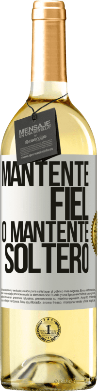 29,95 € Envío gratis | Vino Blanco Edición WHITE Mantente fiel, o mantente soltero Etiqueta Blanca. Etiqueta personalizable Vino joven Cosecha 2024 Verdejo