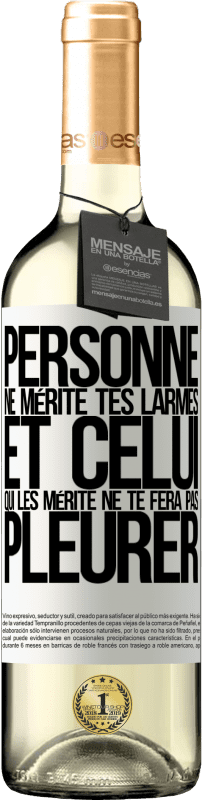 29,95 € Envoi gratuit | Vin blanc Édition WHITE Personne ne mérite tes larmes, et celui qui les mérite ne te fera pas pleurer Étiquette Blanche. Étiquette personnalisable Vin jeune Récolte 2024 Verdejo