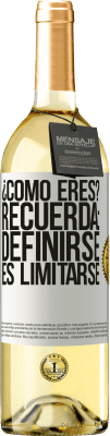 29,95 € Envío gratis | Vino Blanco Edición WHITE ¿Cómo eres? Recuerda: Definirse es limitarse Etiqueta Blanca. Etiqueta personalizable Vino joven Cosecha 2025 Verdejo