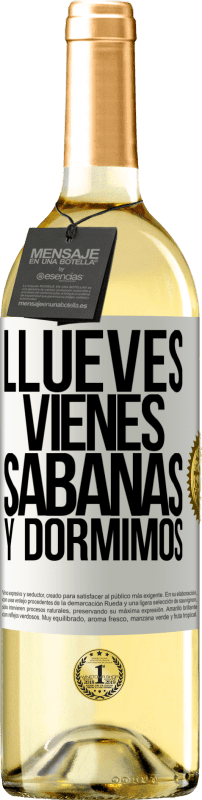 29,95 € 免费送货 | 白葡萄酒 WHITE版 Llueves, vienes, sábanas y dormimos 白标. 可自定义的标签 青年酒 收成 2024 Verdejo