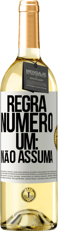 29,95 € Envio grátis | Vinho branco Edição WHITE Regra número um: não assuma Etiqueta Branca. Etiqueta personalizável Vinho jovem Colheita 2024 Verdejo