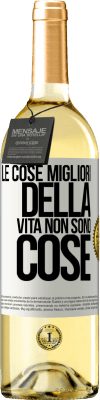 29,95 € Spedizione Gratuita | Vino bianco Edizione WHITE Le cose migliori della vita non sono cose Etichetta Bianca. Etichetta personalizzabile Vino giovane Raccogliere 2024 Verdejo