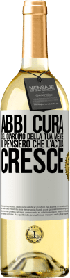 29,95 € Spedizione Gratuita | Vino bianco Edizione WHITE Abbi cura del giardino della tua mente. Il pensiero che l'acqua cresce Etichetta Bianca. Etichetta personalizzabile Vino giovane Raccogliere 2025 Verdejo