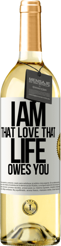 29,95 € Бесплатная доставка | Белое вино Издание WHITE Я та любовь, что жизнь должна тебе Белая этикетка. Настраиваемая этикетка Молодое вино Урожай 2023 Verdejo