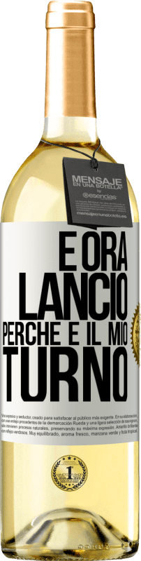 29,95 € Spedizione Gratuita | Vino bianco Edizione WHITE E ora lancio perché è il mio turno Etichetta Bianca. Etichetta personalizzabile Vino giovane Raccogliere 2024 Verdejo