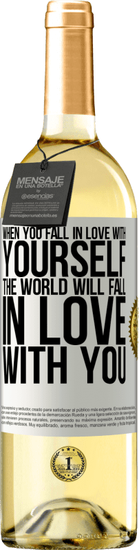 29,95 € Free Shipping | White Wine WHITE Edition When you fall in love with yourself, the world will fall in love with you White Label. Customizable label Young wine Harvest 2023 Verdejo