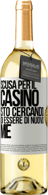 29,95 € Spedizione Gratuita | Vino bianco Edizione WHITE Scusa per il casino, sto cercando di essere di nuovo me Etichetta Bianca. Etichetta personalizzabile Vino giovane Raccogliere 2024 Verdejo