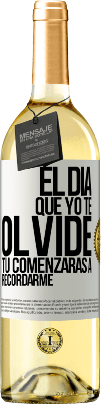 29,95 € Envío gratis | Vino Blanco Edición WHITE El día que yo te olvide, tú comenzarás a recordarme Etiqueta Blanca. Etiqueta personalizable Vino joven Cosecha 2024 Verdejo