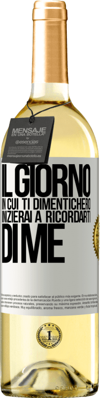 29,95 € Spedizione Gratuita | Vino bianco Edizione WHITE Il giorno in cui ti dimenticherò, inizierai a ricordarti di me Etichetta Bianca. Etichetta personalizzabile Vino giovane Raccogliere 2024 Verdejo