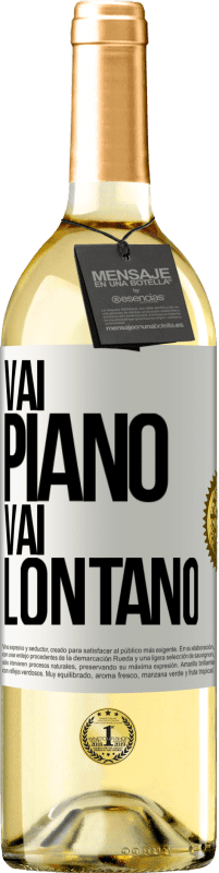 29,95 € Spedizione Gratuita | Vino bianco Edizione WHITE Vai piano Vai lontano Etichetta Bianca. Etichetta personalizzabile Vino giovane Raccogliere 2024 Verdejo