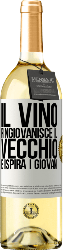 29,95 € Spedizione Gratuita | Vino bianco Edizione WHITE Il vino ringiovanisce il vecchio e ispira i giovani Etichetta Bianca. Etichetta personalizzabile Vino giovane Raccogliere 2024 Verdejo