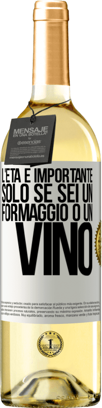 29,95 € Spedizione Gratuita | Vino bianco Edizione WHITE L'età è importante solo se sei un formaggio o un vino Etichetta Bianca. Etichetta personalizzabile Vino giovane Raccogliere 2024 Verdejo