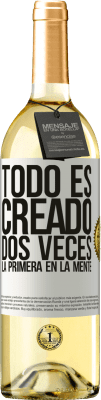 29,95 € Envío gratis | Vino Blanco Edición WHITE Todo es creado dos veces. La primera en la mente Etiqueta Blanca. Etiqueta personalizable Vino joven Cosecha 2023 Verdejo