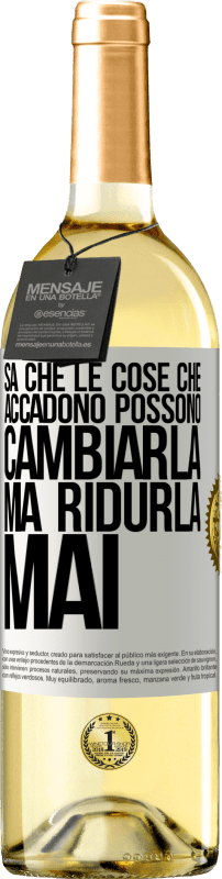 29,95 € Spedizione Gratuita | Vino bianco Edizione WHITE Sa che le cose che accadono possono cambiarla, ma ridurla, mai Etichetta Bianca. Etichetta personalizzabile Vino giovane Raccogliere 2024 Verdejo