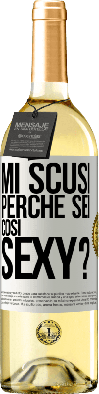 29,95 € Spedizione Gratuita | Vino bianco Edizione WHITE Mi scusi, perché sei così sexy? Etichetta Bianca. Etichetta personalizzabile Vino giovane Raccogliere 2024 Verdejo