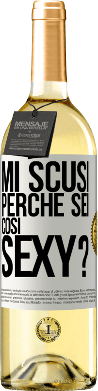 29,95 € Spedizione Gratuita | Vino bianco Edizione WHITE Mi scusi, perché sei così sexy? Etichetta Bianca. Etichetta personalizzabile Vino giovane Raccogliere 2025 Verdejo
