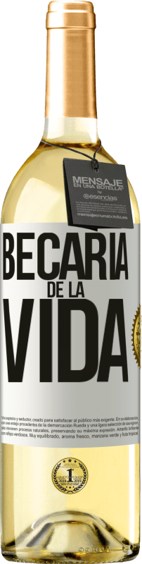 29,95 € Envío gratis | Vino Blanco Edición WHITE Becaria de la vida Etiqueta Blanca. Etiqueta personalizable Vino joven Cosecha 2024 Verdejo