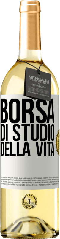 29,95 € Spedizione Gratuita | Vino bianco Edizione WHITE Borsa di studio della vita Etichetta Bianca. Etichetta personalizzabile Vino giovane Raccogliere 2024 Verdejo