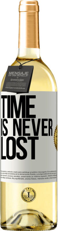 29,95 € Бесплатная доставка | Белое вино Издание WHITE Время никогда не теряется Белая этикетка. Настраиваемая этикетка Молодое вино Урожай 2023 Verdejo