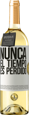 29,95 € Envío gratis | Vino Blanco Edición WHITE Nunca el tiempo es perdido Etiqueta Blanca. Etiqueta personalizable Vino joven Cosecha 2024 Verdejo