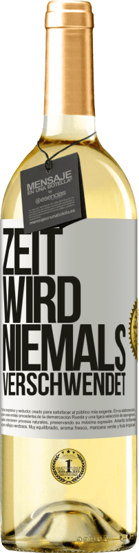 29,95 € Kostenloser Versand | Weißwein WHITE Ausgabe Zeit wird niemals verschwendet Weißes Etikett. Anpassbares Etikett Junger Wein Ernte 2023 Verdejo