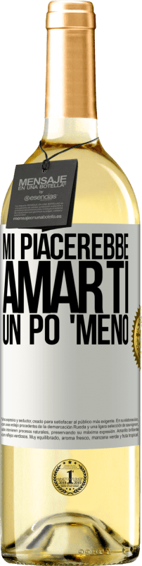 29,95 € Spedizione Gratuita | Vino bianco Edizione WHITE Mi piacerebbe amarti un po 'meno Etichetta Bianca. Etichetta personalizzabile Vino giovane Raccogliere 2024 Verdejo